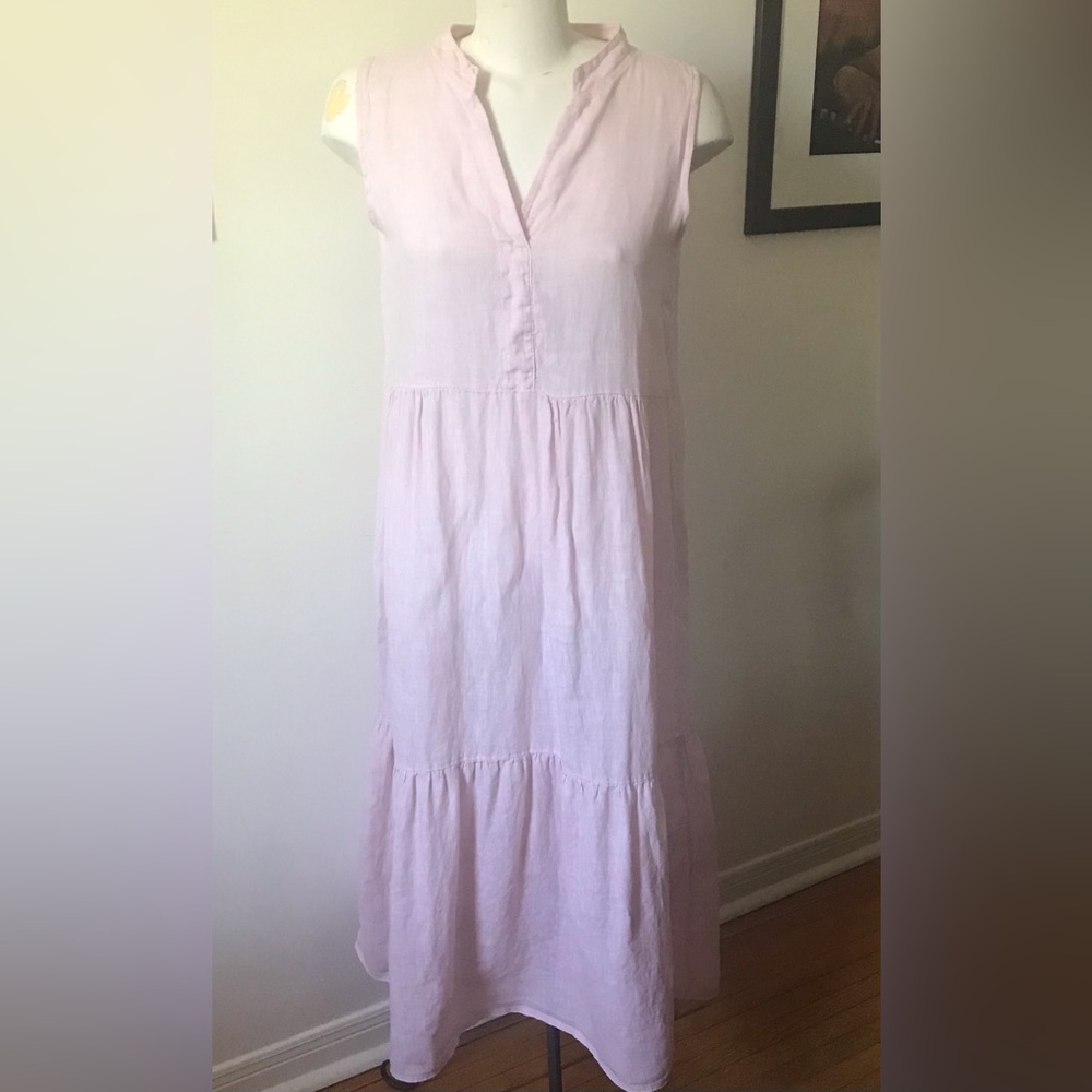 🇮🇹 Bellambia Soft Pink Linen Maxi Dress - Size XS